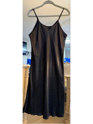 NEW Black Chemise Slip Midi Dress XL thumbnail 2