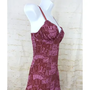 Urban Outfitters Love Mesh Tank Top Women S Pink Brown Sheer Cami Cut Hem Y2K thumbnail 4