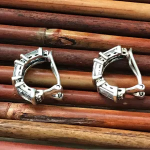 Silpada Sterling Silver Cubic Zirconia Clip on Hoop Earrings thumbnail 4