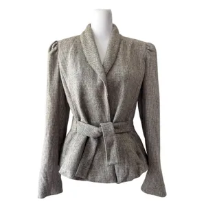 Vintage ‘80s Peabody House Gray Beige Wool Blend Belted Single Breasted Blazer thumbnail 2