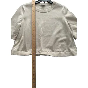 COS Oatmeal Mock Layered Crew Neck Sweater Medium Ruffle‎ Academia Preppy #V12-4 thumbnail 5