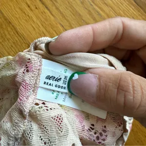 AERIE Sunkissed Lace Plunge Bralette Pink Orange‎ size XL thumbnail 4