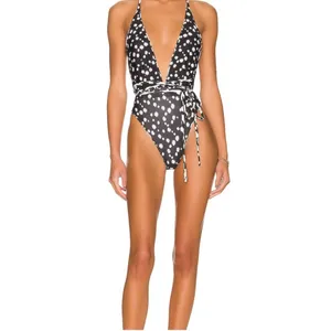 New! MAAJI Spot Butterfly Safari Plunge One Piece Reversible‎ Black White Medium thumbnail 3