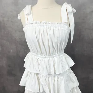 Idem‎ Ditto Womens Sun Dress Small Cotton Tiered Ruffle Cottagecore Coquette thumbnail 3