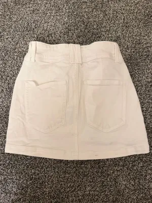 Bershka White Jean Skirt thumbnail 3