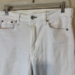 Rag‎ & Bone White Jeans Size 28 Women's Nina High-Rise Ankle Flare Raw Hem thumbnail 2