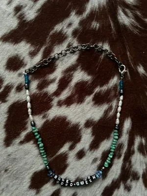 Beaded necklace Rodeo Queen handmade brand new Green thumbnail 5
