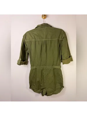 Free People Isla Flight Utility Roll-Up Sleeve Zipper Romper Size 4 thumbnail 6