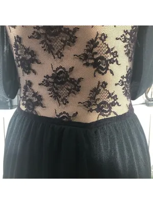 Vintage Black Dress Lace backless Puffed Sleeve whimsigoth dark fairy coquette thumbnail 5