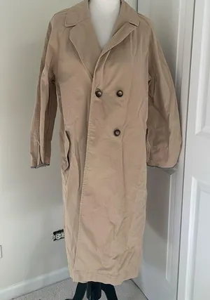 Gorgeous Tan Topshop Long Buttoned Trench Coat thumbnail 3