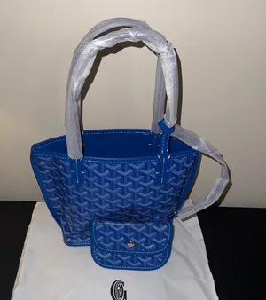 Royal Blue Mini reversible Anjou Tote with Matching Pouch thumbnail 1