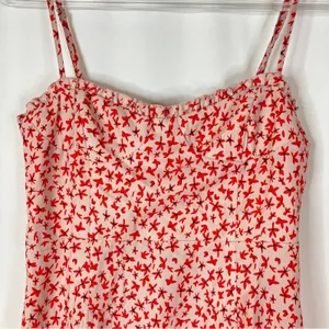 Princess Polly Deniz Pink Red Floral Smocked Mini Dress Coquette Womens 6 thumbnail 2