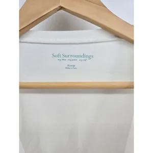 Soft Surroundings T-Shirt Womens XL White Pima Cotton Spandex Stretch EUC thumbnail 2
