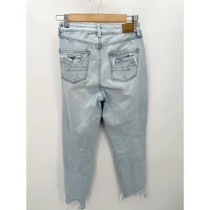 American Eagle AEO Jeans Women 0 Blue Light Wash Denim‎ Distressed Mom thumbnail 2