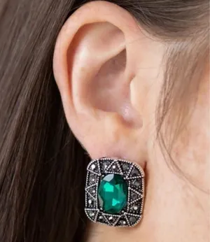 Young Money Green‎ Post Earrings Green thumbnail 1