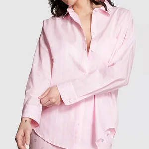 PINK - Victoria's Secret COTTON POPLIN OVERSIZED‎ BUTTON-DOWN SLEEPSHIRT thumbnail 4
