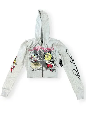 Ed Hardy Rose and Sword Full Zip Hoodie XS thumbnail 5
