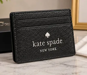 Kate Spade New York Black Pebbled Leather Card Holder 7 Slots NWT thumbnail 1