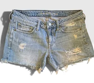 American Eagle Distressed Denim Cutoff Shorts Size 4 Low Rise thumbnail 1