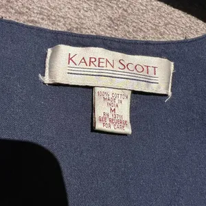 Karen Scott Blue Patchwork‎ Vest Grandma Art Teacher Embroidery thumbnail 3