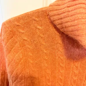 J.Crew Womens Orange Cable Knit Turtleneck Sweater Long Sleeve Ribbed Trim thumbnail 7