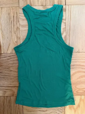 Aritzia Sundeh Honor Hip Tank - Green Ribbed Tank Top thumbnail 9