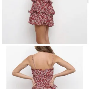 New Petal&Pup Tiered Ruffle Flowers Lined Mini Dress Red Size‎ Small thumbnail 2
