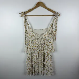 Reformation Avni Floral Tiered Sundress Small Yellow Cottage Feminine Coquette thumbnail 5