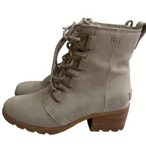 Sorel‎ Women's Cate Lace Bootie Quarry Gum 2 Waterproof Leather Boot US 7.5 thumbnail 1