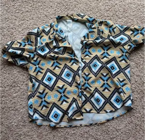 Shein Patterned Button Up Top  thumbnail 1