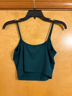 Shein Dark Green Fitted Crop Cami Top thumbnail 2