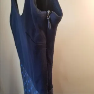 Zara navy polka dot Midi‎ dress xs thumbnail 6
