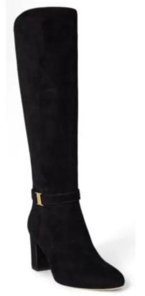 the Lauren Ralph Lauren Kellie Suede Tall Boots in black Size 8 Riding thumbnail 1