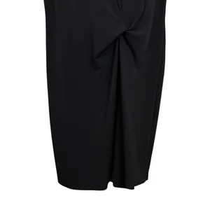 Mossimo Womens Sz L Short Sleeve Black Twist Knot Waist Sheath Dress Below Knee thumbnail 3