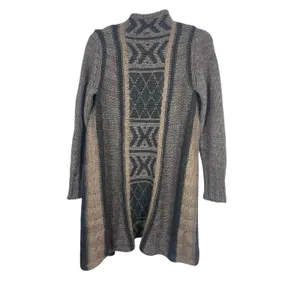 Gottardi Collection Made In Italy Boho Knit Open Front Cardigan Alpaca Wool L thumbnail 2