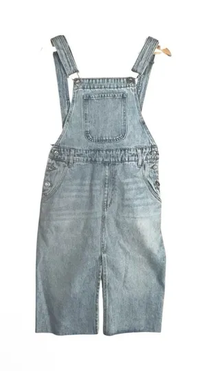 NEW Urban Revivo Bib Overalls Women Sz S Blue Denim Adjustable Strap Y2K 90s thumbnail 1