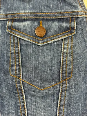 Loft Women's Cropped Button-Up Denim Vest Small thumbnail 6