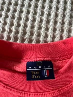 Paris Embroidered Red Crewneck Sweatshirt thumbnail 4