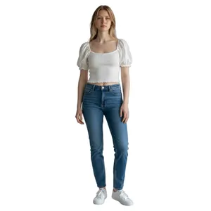 Abercrombie & Fitch Smocked Puff Sleeve Crop Top Size S White Sweetheart thumbnail 2