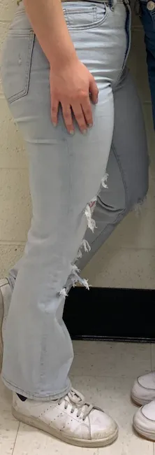 Express Super High Waisted Ripped 90s Bootcut Jeans thumbnail 3