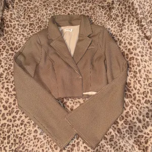 Chloe Stora cropped houndstooth blazer Multiple Size M thumbnail 3