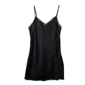 Victoria's Secret Black Satin Robe & Lace Slip Dress Lingerie Set OS XS‎ Black thumbnail 2