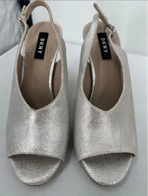 DKNY silver glitter peep-toe slingback thumbnail 1