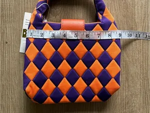 Purple & Orange Checker Tote‎ Bag thumbnail 2