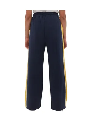 Bench Womens Elline Wide Leg Striped Jogger Pants Navy Blue / Gold Stripe XL thumbnail 9