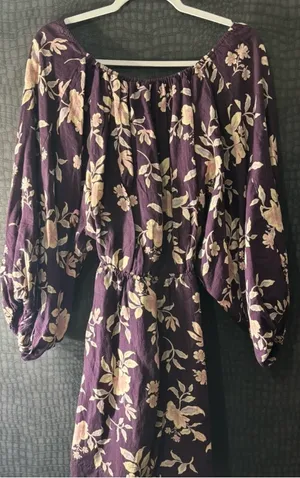 Free People Purple Floral Print Dress thumbnail 4