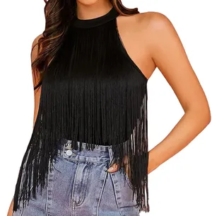 Black Fringe Bodysuit thumbnail 1