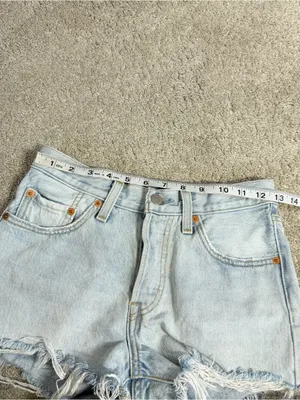 Levi’s Women’s 501 Original High Rise Jean Shorts Button Fly Raw Hem 24 thumbnail 8