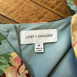 Lost+Wander Emerald Eyes rose teal silky M dress thumbnail 4
