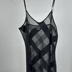 Black sheer silky asymmetrical M nightgown chemise sexy pajamas slinky vintage thumbnail 6